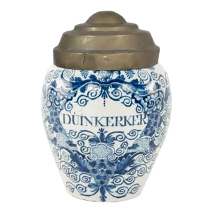 Delft Blue and White "Dunkerer" Tobacco Jar