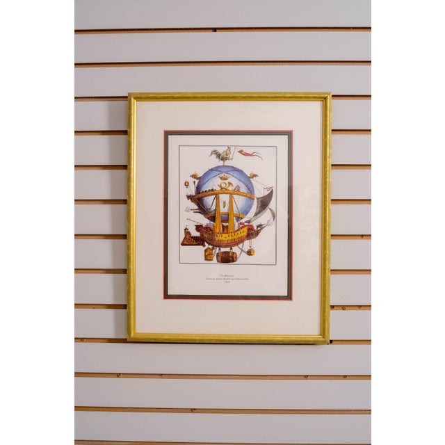 Traditional 1980s Set of 4 Framed & Matted Hot Air Balloon Prints For Sale - Image 3 of 14