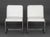 Pair of Brueton Chrome Cantilevered Side Chairs, in the style of Mies van der Rohe Brno chair, with faux white leather...