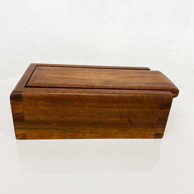 1960s Studio Piece Walnut Wood Box Slide Open Clean Design After ...
