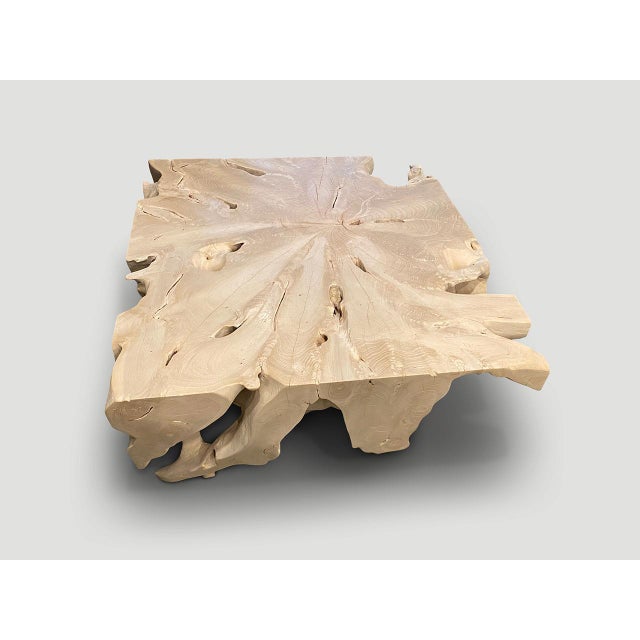 Andrianna Shamaris Bleached Teak Wood Coffee Table or Console For Sale - Image 10 of 18
