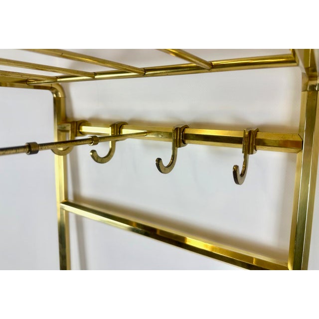 Hollywood Regency Brass Wall Coat Rack, 1970s For Sale - Image 10 of 13