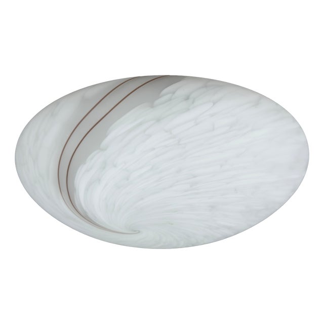 Modern Spiral Satin Murano Glass Ceiling Lamp, 1970s For Sale