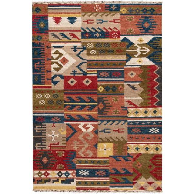 21st Century Contemporary Kilim Rug 6 '7'' X 9' 8''. For Sale - Image 12 of 12