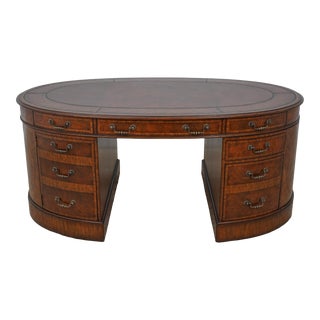 Maitland Smith 3 Part English Style Mahogany Desk For Sale