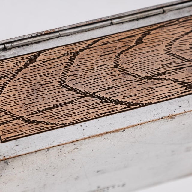 American Silver Plated Trompe Ioeil Cigarette Box from Tiffany & Co, 1910 For Sale - Image 3 of 17