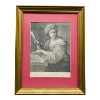 Vintage Print of Giovanni Francesco Romanelli Saint Cecilia the Genuis of Music For Sale