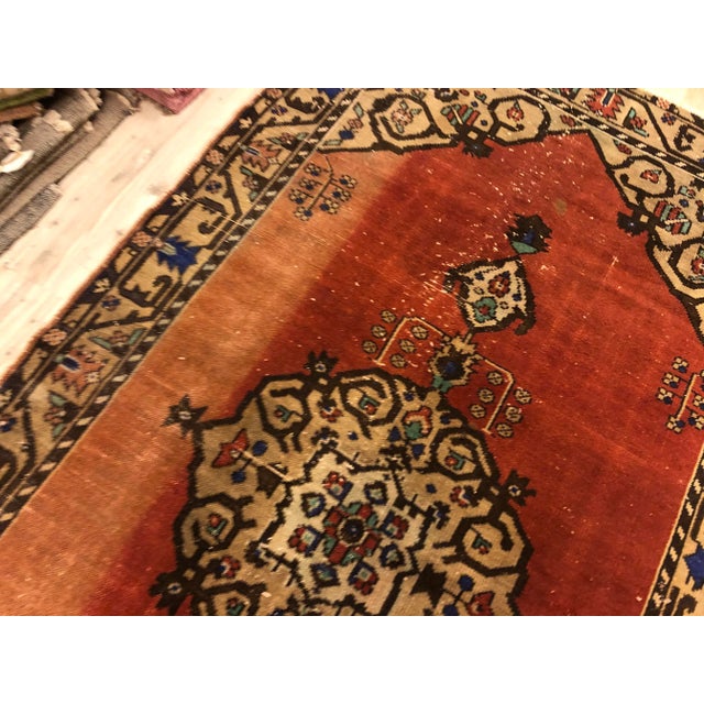 1960s Oushak Vintage Tribal Rug For Sale - Image 10 of 11