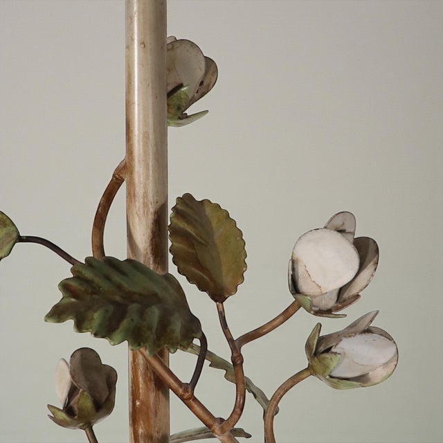 Mid 20th Century Safran & Gluckman Metal Foliate Table Lamp Made in Italy For Sale - Image 11 of 17