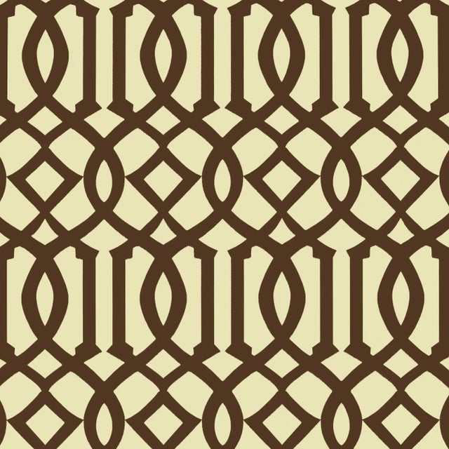 Contemporary Sample - Schumacher Imperial Trellis II Wallpaper in Java/Cream For Sale - Image 3 of 3