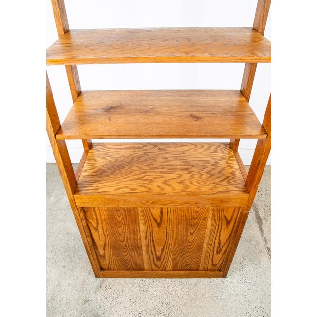 Brown 1960s Mid Century Modern Room Divider Wall Unit Oak Freestanding Modular Shelving For Sale - Image 8 of 12