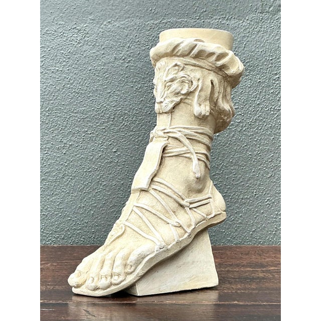 Vintage Plaster Roman Foot Sculpture For Sale - Image 10 of 17