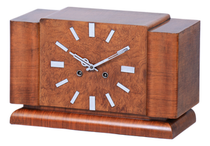 Art Deco Table Clock in Walnut, Czech, 1920s
