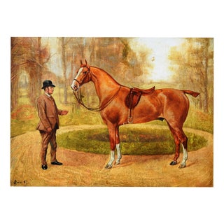 George Paice, Painting Racehorse Mohican, 1887, Framed, 1887, Oil on Board For Sale