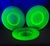Transparent Green Uranium Glass Salad Plates Set of 6 Early 20th Century For Sale - Image 17 of 18