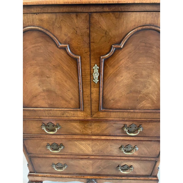Antique Burr Walnut Chest on Stand For Sale - Image 9 of 15