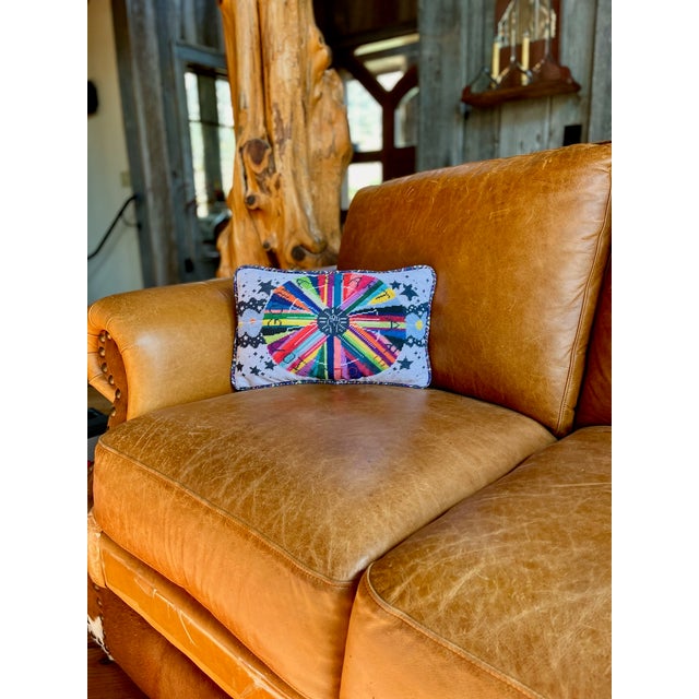 Contemporary Velvet "Gonna Start a Revolution" Feather Down Pillow, Custom, Original For Sale - Image 3 of 7