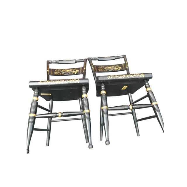Vintage Set of 5 Genuine Nichols & Stone Stenciled Chairs. For Sale - Image 11 of 12