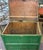 Primitive Folk Art Green Painted Trunk or Hinged Storage Trunk, Chest or Side Table For Sale In New York - Image 6 of 8