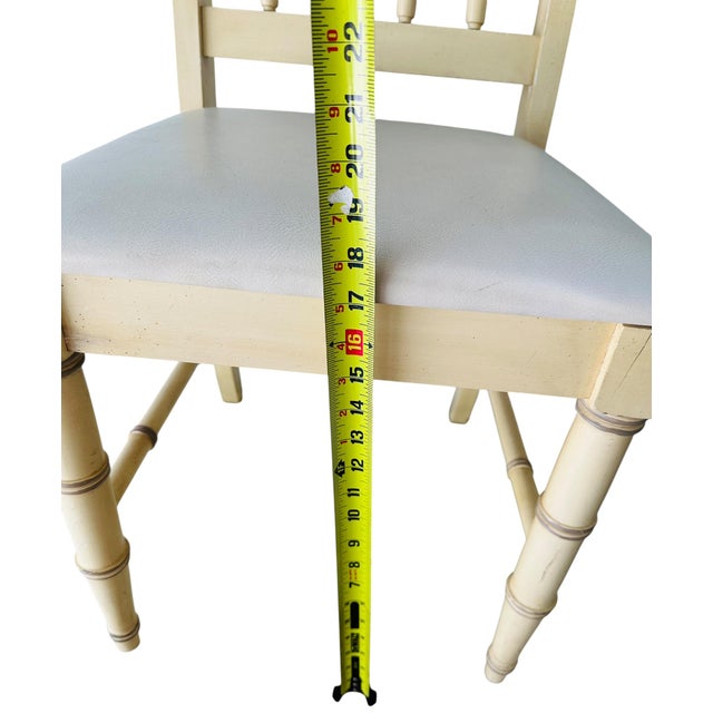 Vintage Henry Link Bali Hai Faux Bamboo Desk & Spindle-Back Chair Set For Sale - Image 13 of 15