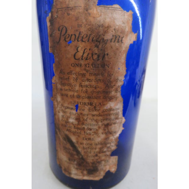 Reed and Carnrick Peptenzyme Elixir Gallon Bottle Cobalt Glass Degestant 4446b For Sale - Image 12 of 14