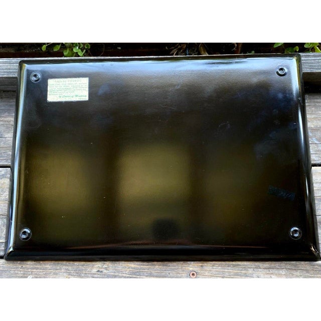 Black Vintage Couroc of Monterey Patriotic Eagle & Shield Inlaid Serving Tray For Sale - Image 8 of 9