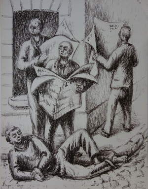 Jean Helion, Lecteurs de journaux, Lithograph