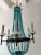Italian Empire White Murano Opaline Beads Blue Beaded Tole Chandelier, C 1900 For Sale - Image 10 of 10