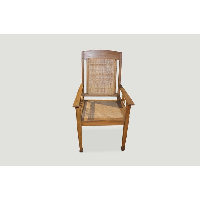 Andrianna Shamaris Colonial Teak Wood and Rattan Chair For Sale - Image 10 of 18
