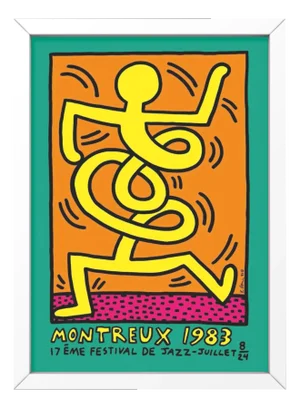 Montreux Jazz Festival Poster in Green by Keith Haring, 1983