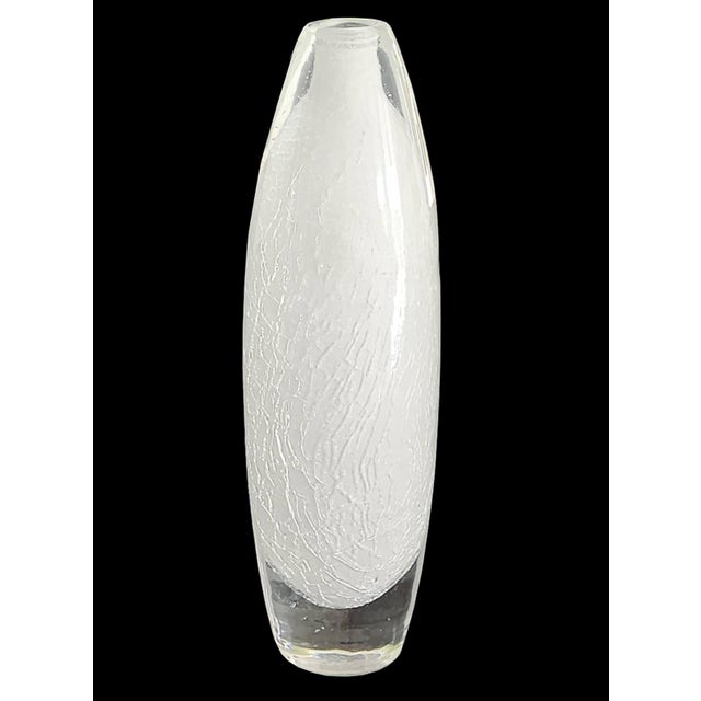 1970s 1970s Orrefors Sweden Art Glass Vase With Encased Crackle Designed by Sven Palmqvist For Sale - Image 5 of 12
