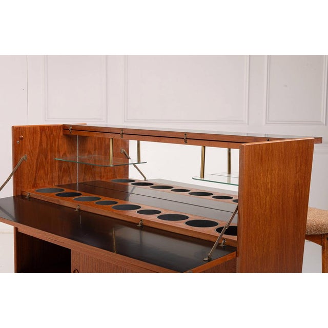 SK661 Cocktail Cabinet and Bar Stools by Johannes Andersen for Skaaning & Son 1960s For Sale - Image 14 of 18