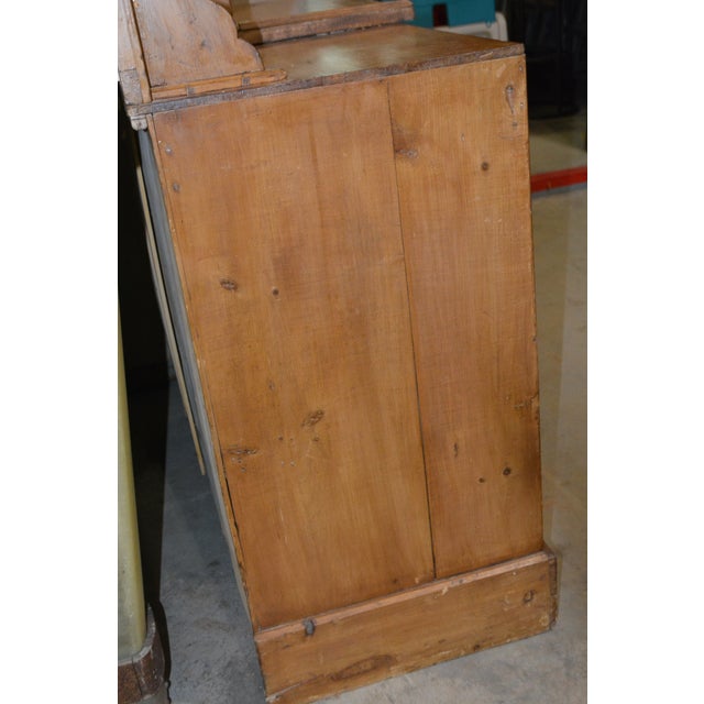 Vintage Unusual Rustic Pine Dresser Chest W/ Small Mirror / Cupboard & Glove Drawer For Sale - Image 17 of 17