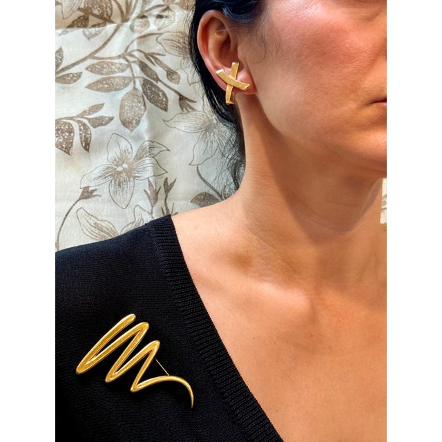 Tiffany & Co. Picasso Large Zig Zag 18k Yellow Gold Scribble Pin/Brooch, 31 Gm For Sale - Image 14 of 18