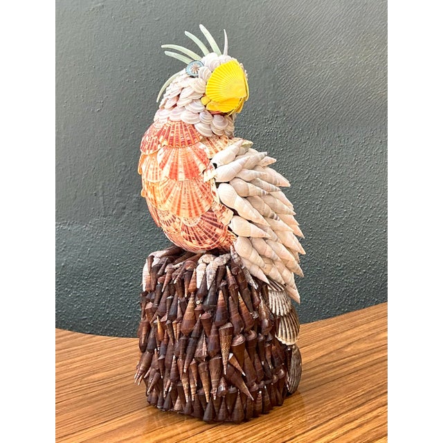 Late 20th Century Vintage Shell Encrusted Cockatoo For Sale - Image 5 of 12