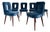 1940s Set of Six Hollywood Regency Blue Velvet Dining Chairs by Ernst Schwadron For Sale