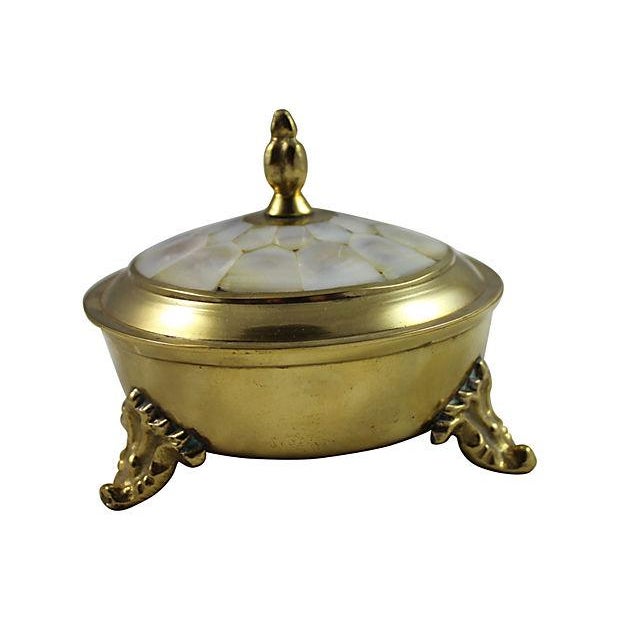 Victorian Mother of Pearl Lid Box For Sale - Image 4 of 5