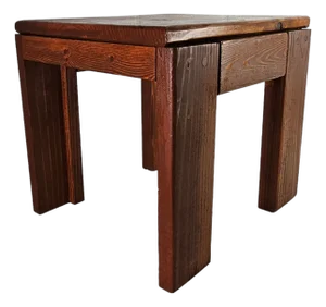 Vintage Pine Step Stool Side Table , 12" H