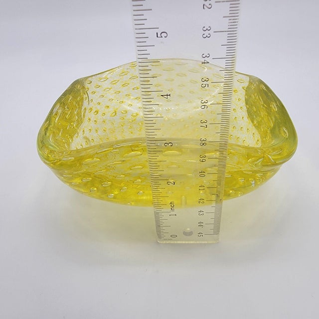 Carlo Scarpa Venini Mid-Century Murano Glass Bullicante Square Bowl For Sale - Image 11 of 11