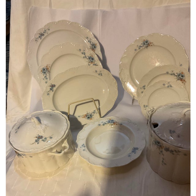 New 1980s Set of 48 Pieces Exquisite Porcelain With Flowering Branch For Sale - Image 9 of 18