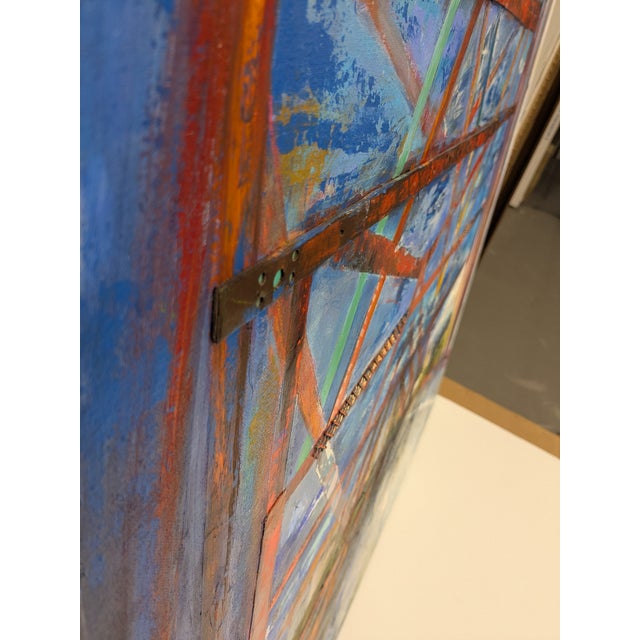 Abstract Mathews Bridge Ii, Abstract Expressionist Mixed-Media, Marsha Glazière For Sale - Image 3 of 8