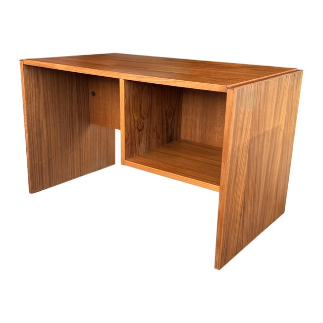 1970s -Century Danish Modern Teak Writing Desk With Open Shelf For Sale - Image 12 of 15