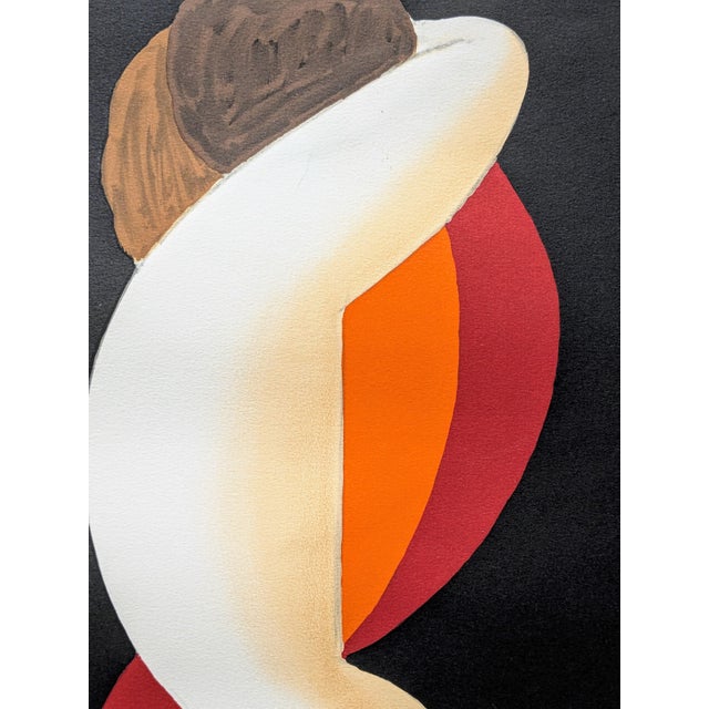 1980s Bernard Villemot, Couple Embracing, Color Lithograph, 1980s For Sale - Image 5 of 10