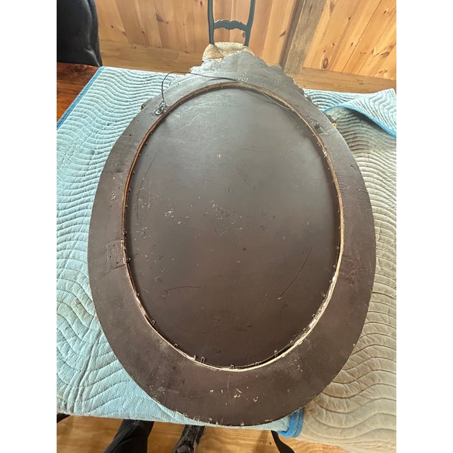 Ornate Gilded Composite French Style Oval Wall Mirror For Sale - Image 11 of 11