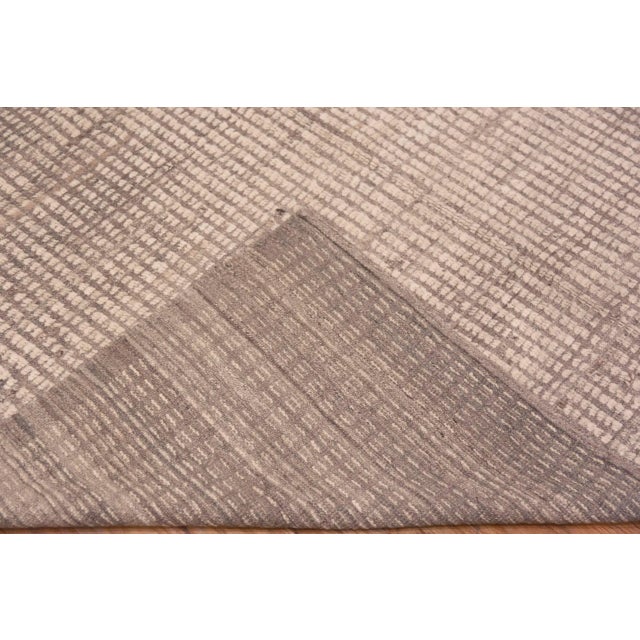 Wool Modern Neutral Minimalist Rug For Sale In New York - Image 6 of 8
