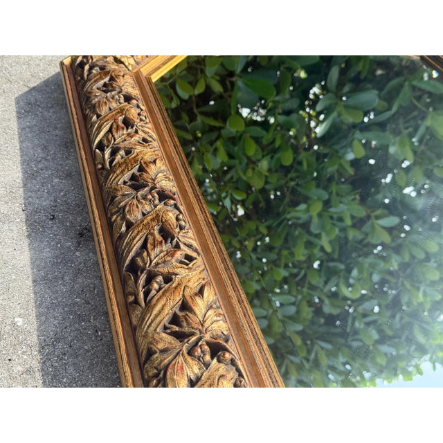 Late 20th Century Vintage Italian Carved Fruit & Foliage Octagonal Mirror For Sale - Image 5 of 12