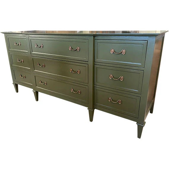 Mid-Century Modern 70" Finished 9 Drawer Drexel Vintage Dresser For Sale - Image 3 of 5