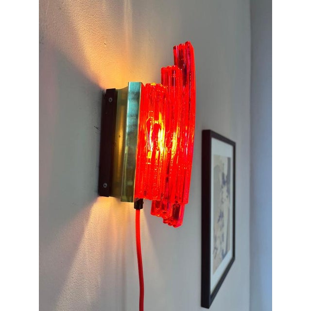 Red Wall Lamp by Claus Bolby For Sale - Image 6 of 11