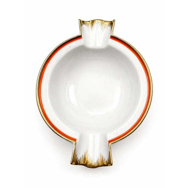 Art Deco Meissen Porcelain Cigar Ashtray with Coral Line and Gilded Trim, 1920s For Sale - Image 6 of 6