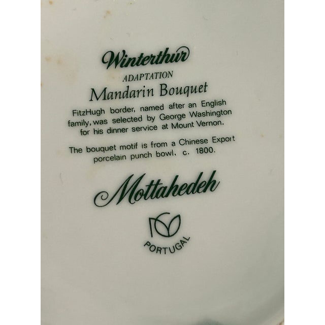 1990s Mottahedeh “Mandarin Bouquet” 6” Chinoiserie Lobed Tray or Trinket Dish For Sale - Image 10 of 10